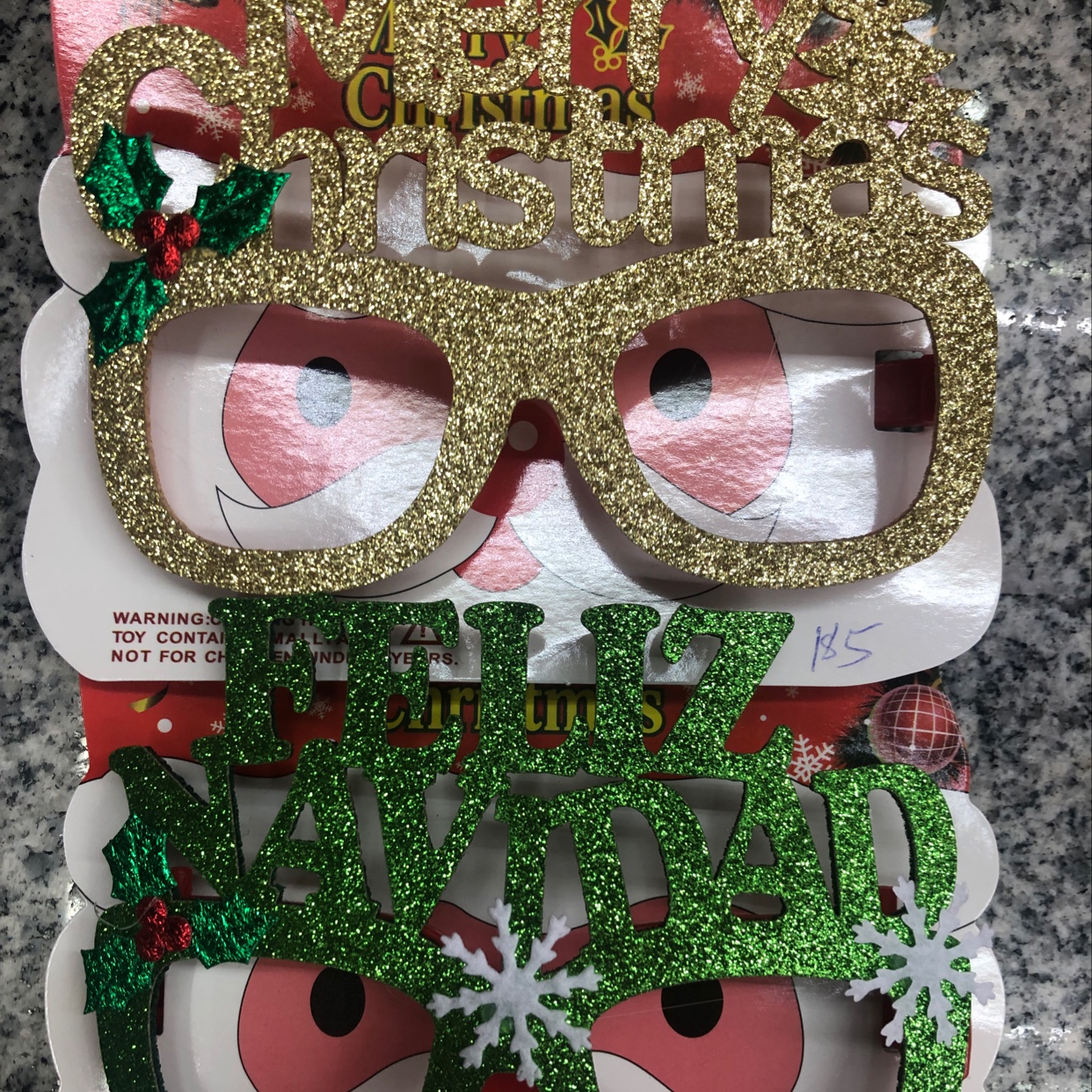The latest Christmas glasses from Hua's Christmas craftsmanship and decoration, with bright pink letters available for customization Specification image