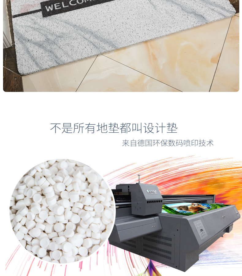 INS北欧风PVC丝圈地垫脚垫清新简约进门入户防滑门垫家用卧室地毯详情图3