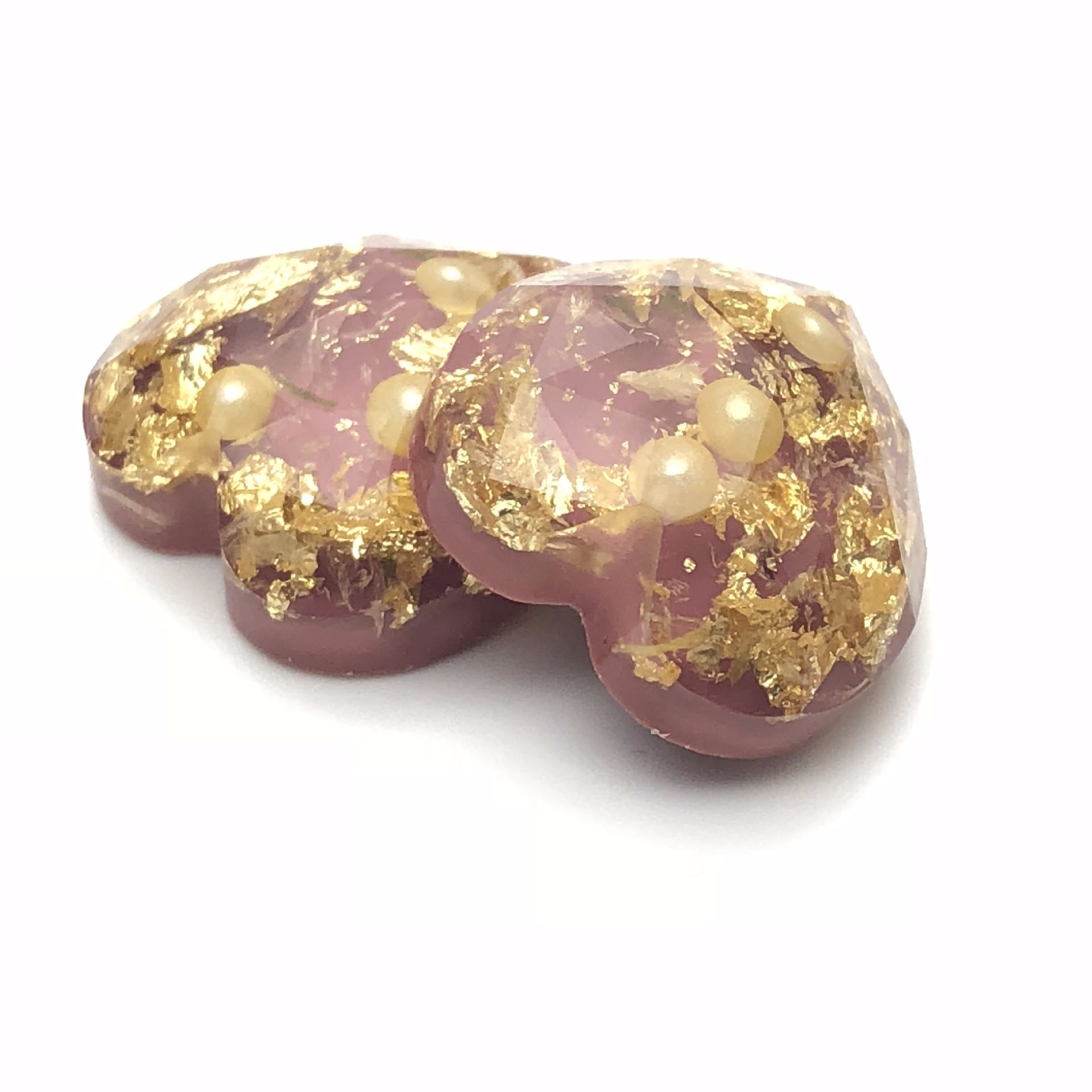 Factory wholesale custom resin resin resin dry flower patches with built-in heart pearl gold foil necklaces diy material accessories details Picture