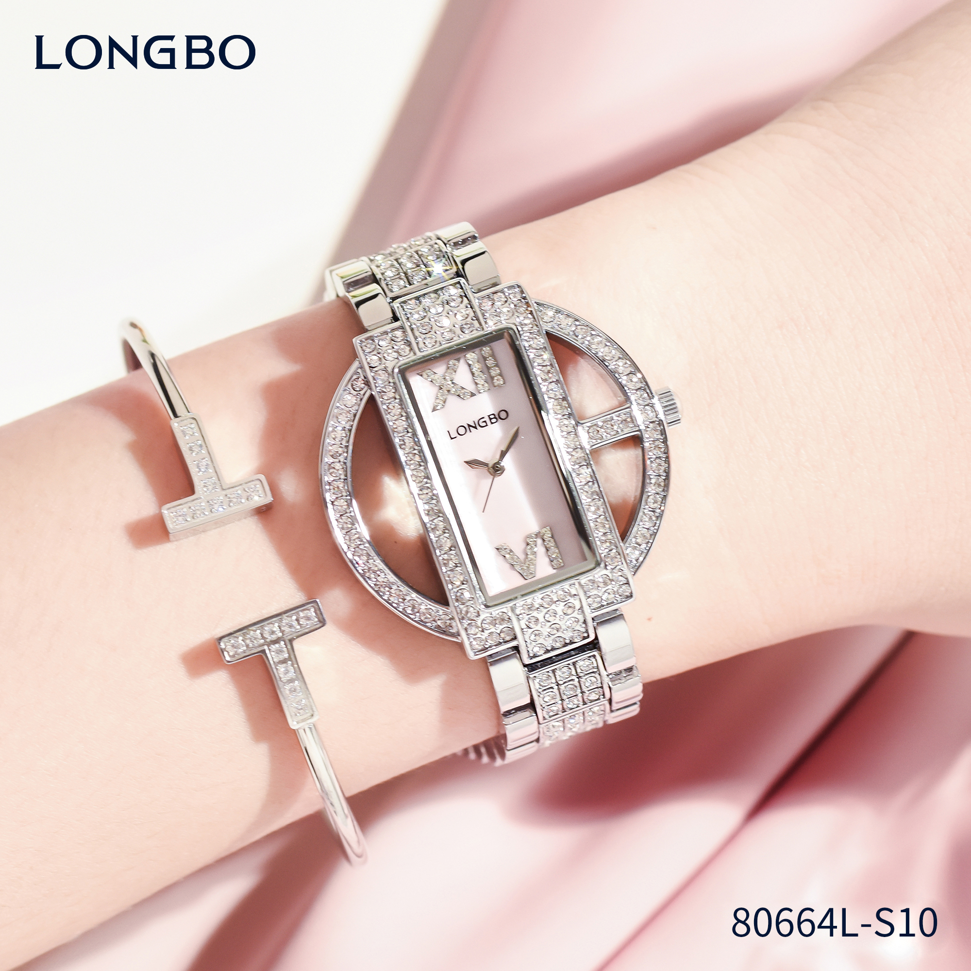 龙波 满钻 手链 时尚女表 80664详情图6