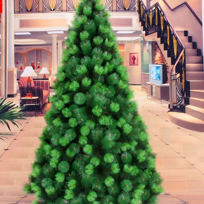 A 2.1-meter-tall, two-color luxurious pine needle bare tree
