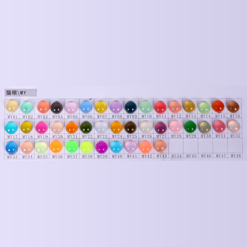 Factory direct sales of imitation tourmaline ring face denier resin flat bottom handmade diy inlaid hair accessory materials wholesale and customization detail image 2