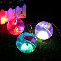 带绳透明闪光弹力球创意儿童夜光水晶球发光玩具地摊货源夜市热卖