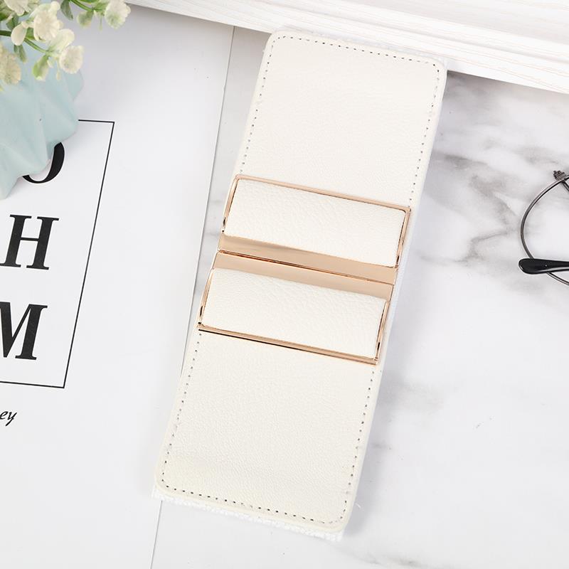 Ladies' decorative wide waistband, versatile and fashionable Korean style button-down elastic elastic belt with down jacket dress belt, youth dance waistband, Korean style elastic elastic skirt belt wholesale 633 item number, 6 cm wide details Picture