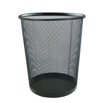 义乌好货优质时尚网状圆形铁网垃圾桶 办公室厨房废纸篓收纳桶详情图1