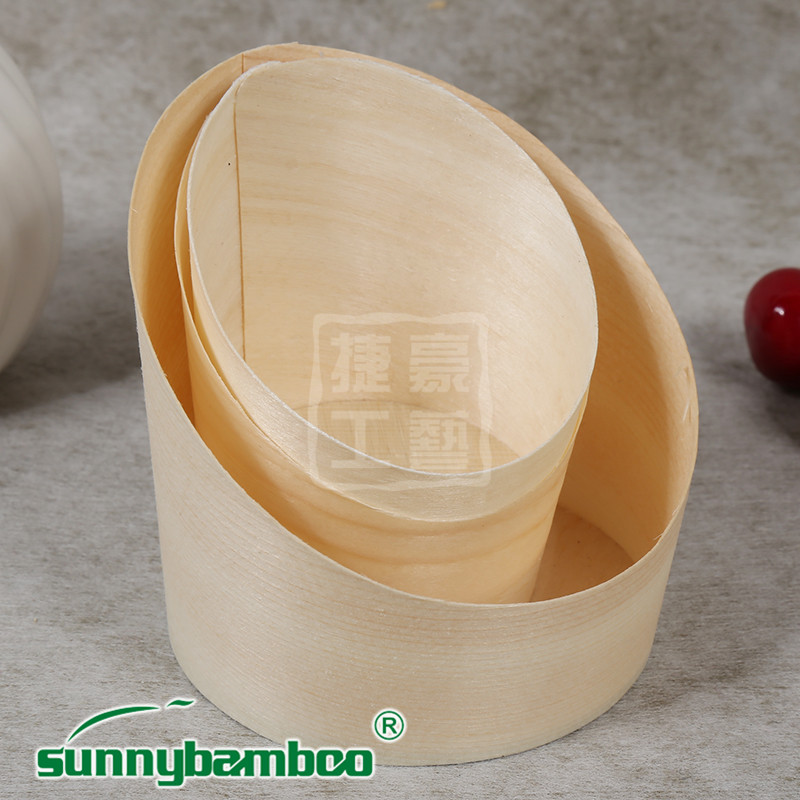 Yiwu Haohuo Jiehao ZYY beveled wooden cups, disposable solid wood cups, cake cups, storage cups, food detail image 2