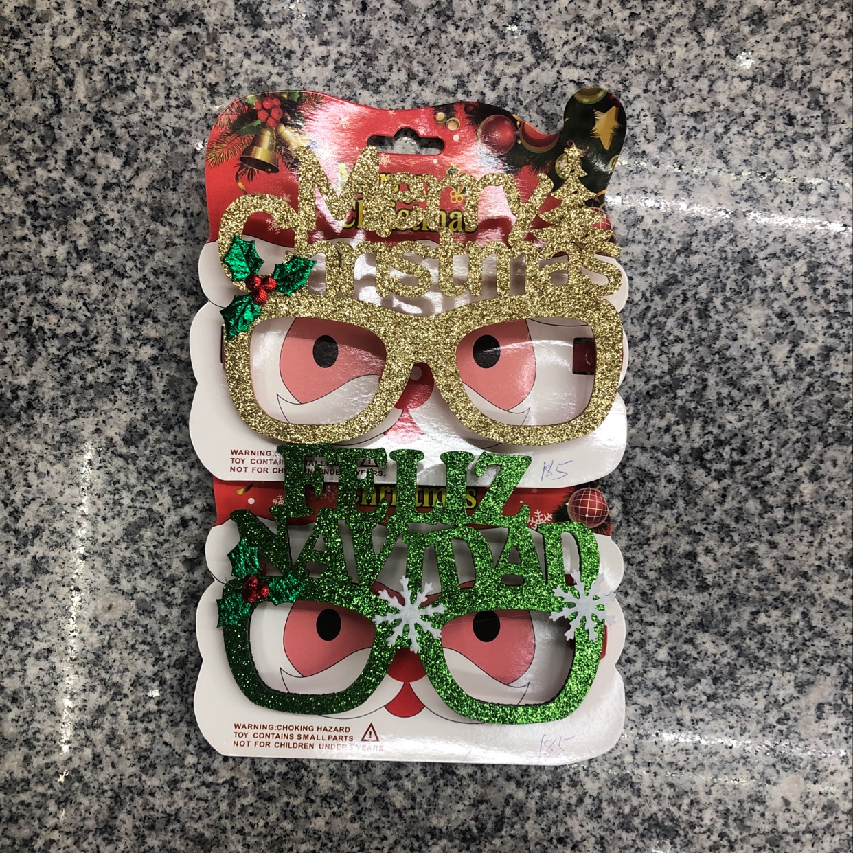 The latest Christmas glasses from Hua's Christmas craftsmanship and decoration, with bright pink letters available for customization details Picture