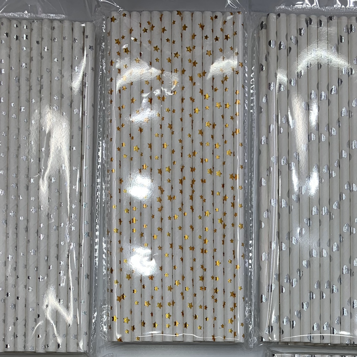 Eco-friendly biodegradable paper straw bronzing/silver series paper straw party/party straw
