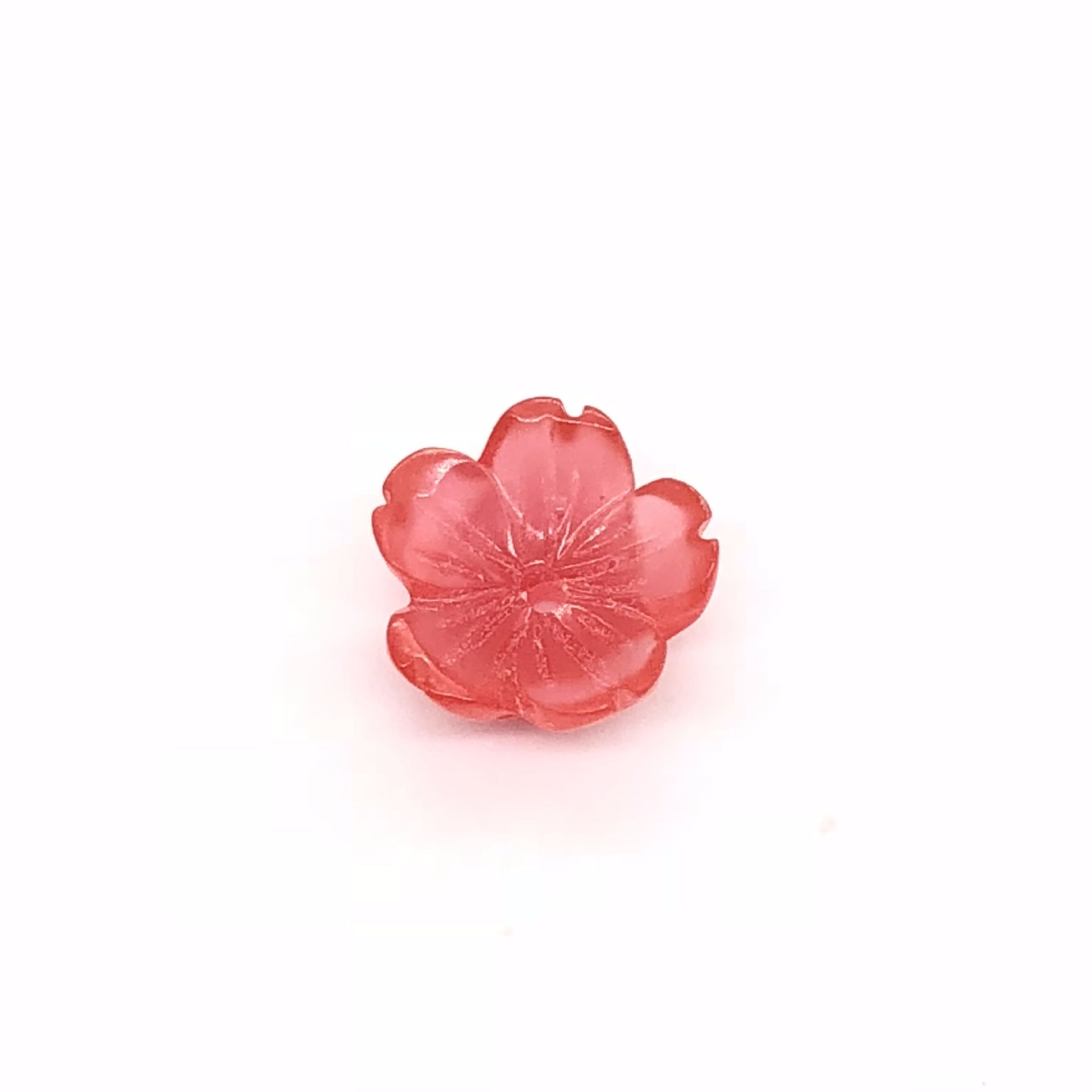 New five-petal resin flower imitation jade agate 10mm small bowl flower mid-hole ancient-style diy handcrafted hairpin and headwear material Item Picture