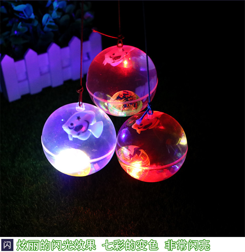 带绳透明闪光弹力球创意儿童夜光水晶球发光玩具地摊货源夜市热卖详情9