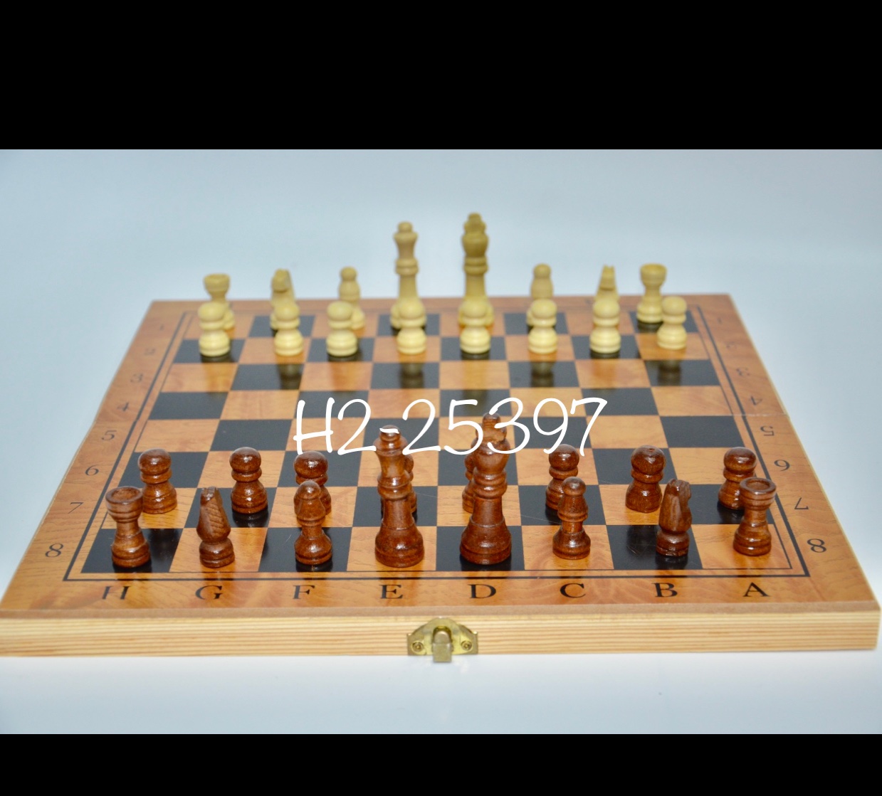 木质国际象棋Wooden Chess/3in1三合一国际象棋&西洋西洋陆战棋/双用木质国际象棋白底实物图