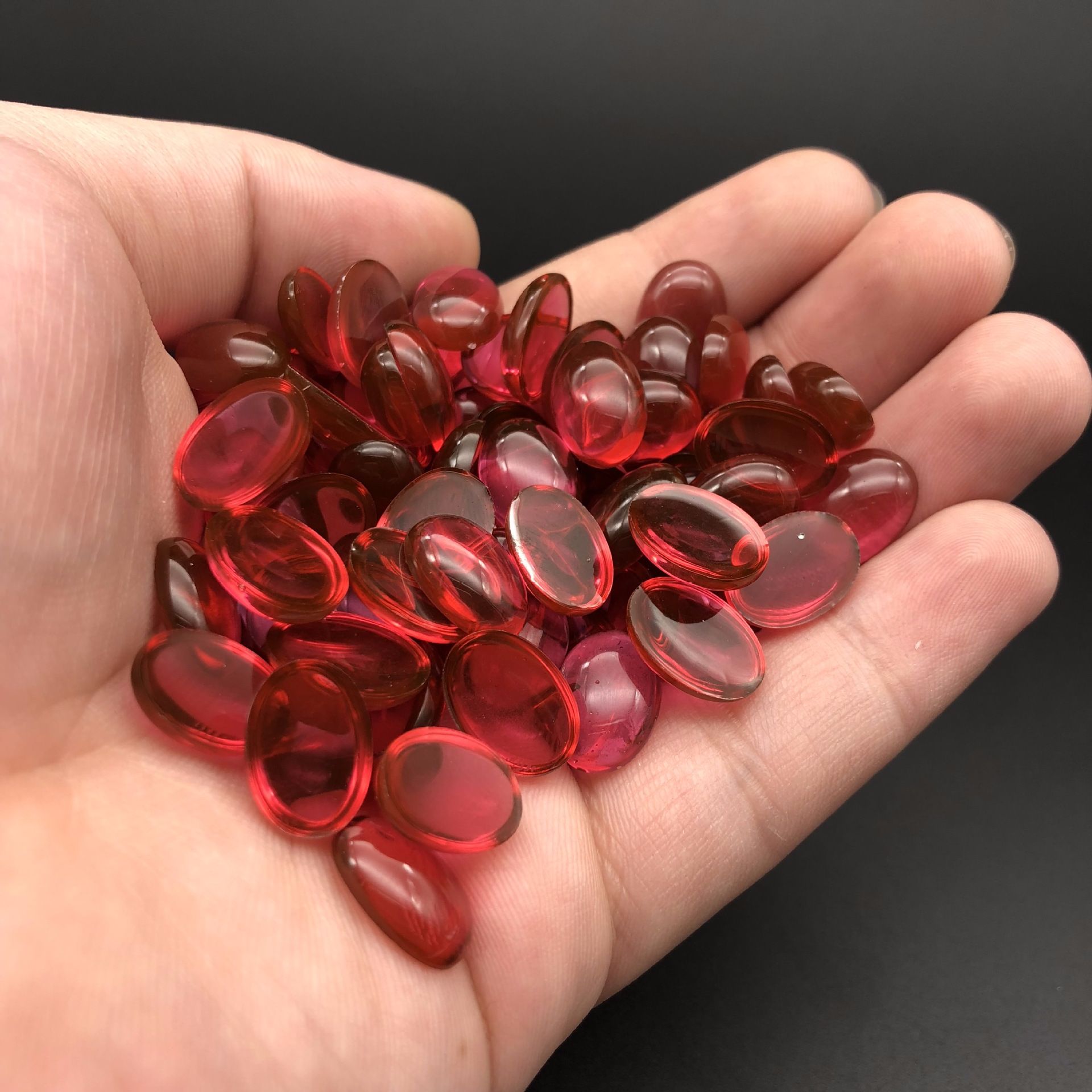 Factory direct sales of imitation tourmaline ring face denier resin flat bottom handmade diy inlaid hair accessory materials wholesale and customization