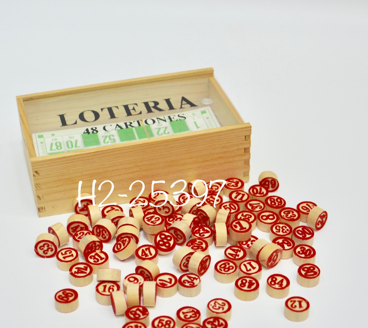 木盒数字棋Loteria48 cartones/休闲娱乐卡头数字棋/双面印刷数字细节图