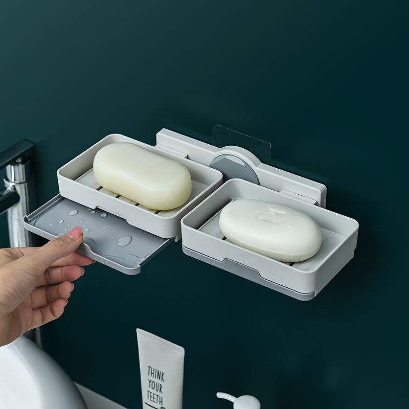 Wholesale of suction cup soap boxes, wall-mounted draining soap boxes, and bathroom wall non-drilling storage racks in stock full figure