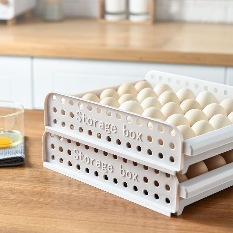 Creative household egg box, refrigerator storage box, kitchen plastic food preservation box, egg drawer bracket Specification drawing