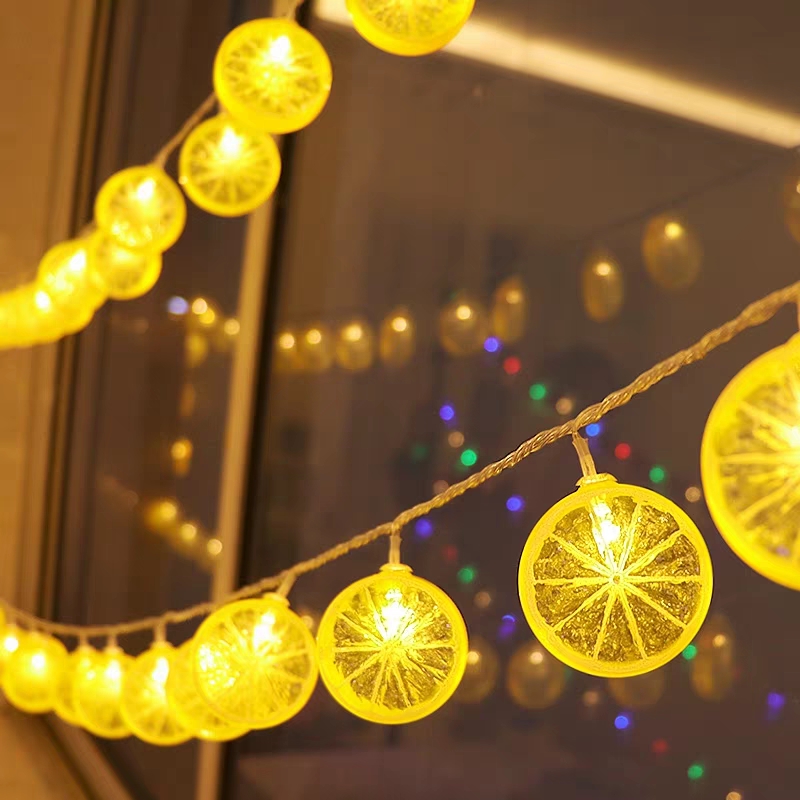 10L orange light string, LED lemon light string, solar USB battery, fruit-shaped summer party birthday decoration website Item Picture