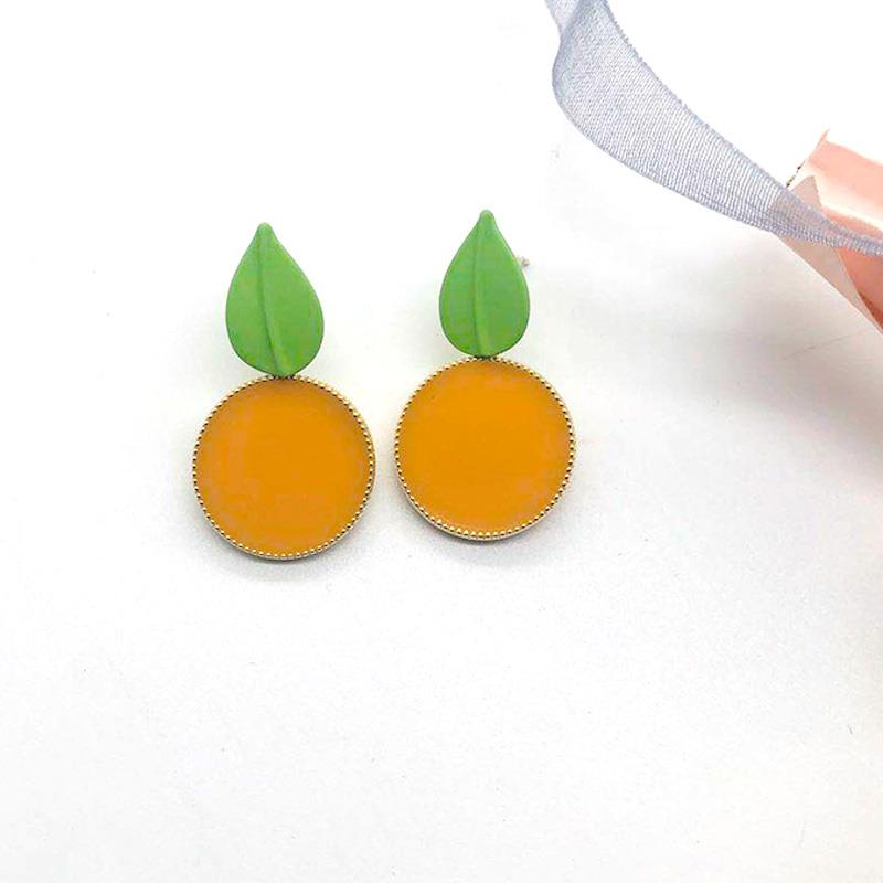 橙橘耳环
