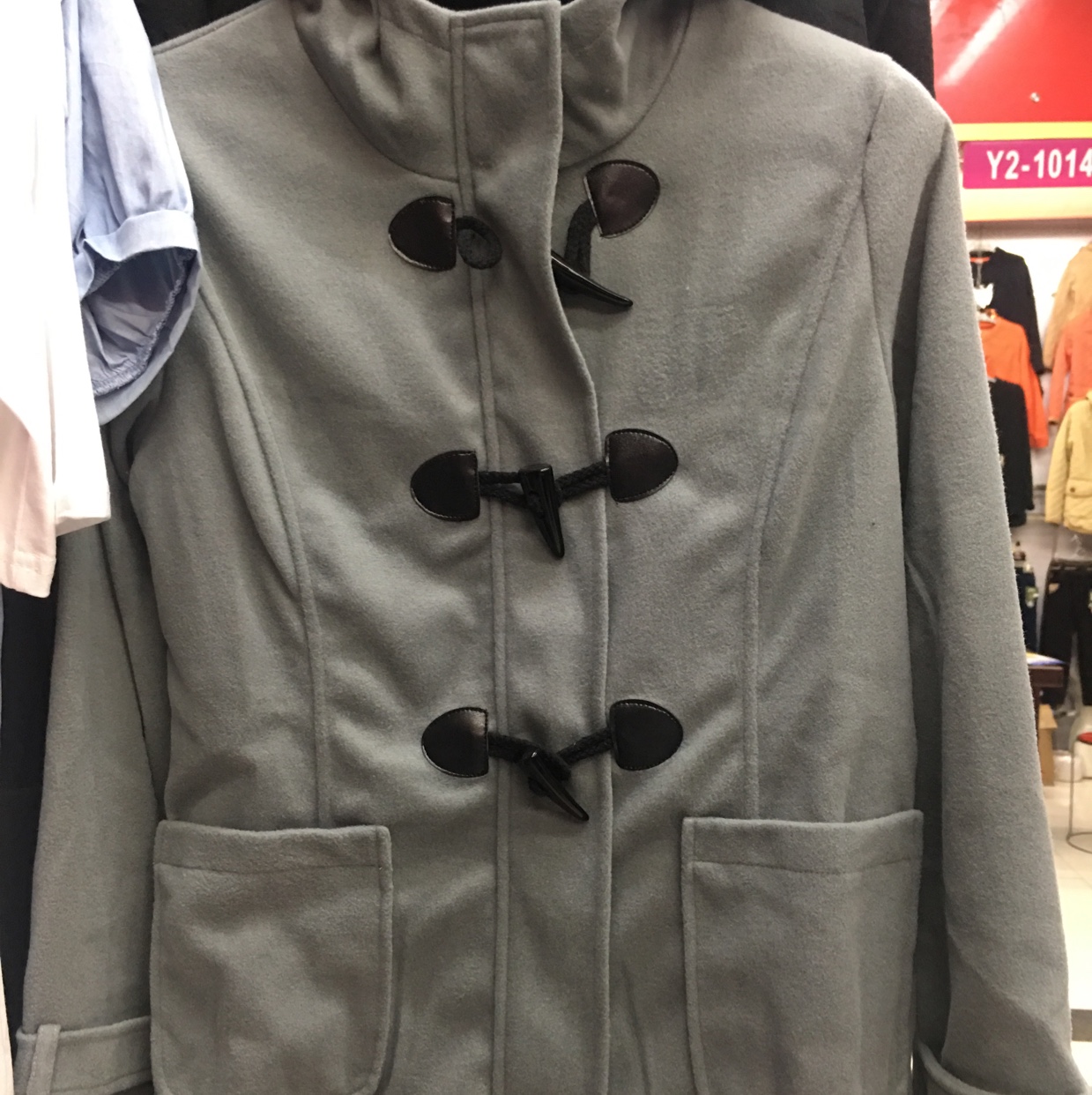 Women's winter coat with ox horn button thumbnail