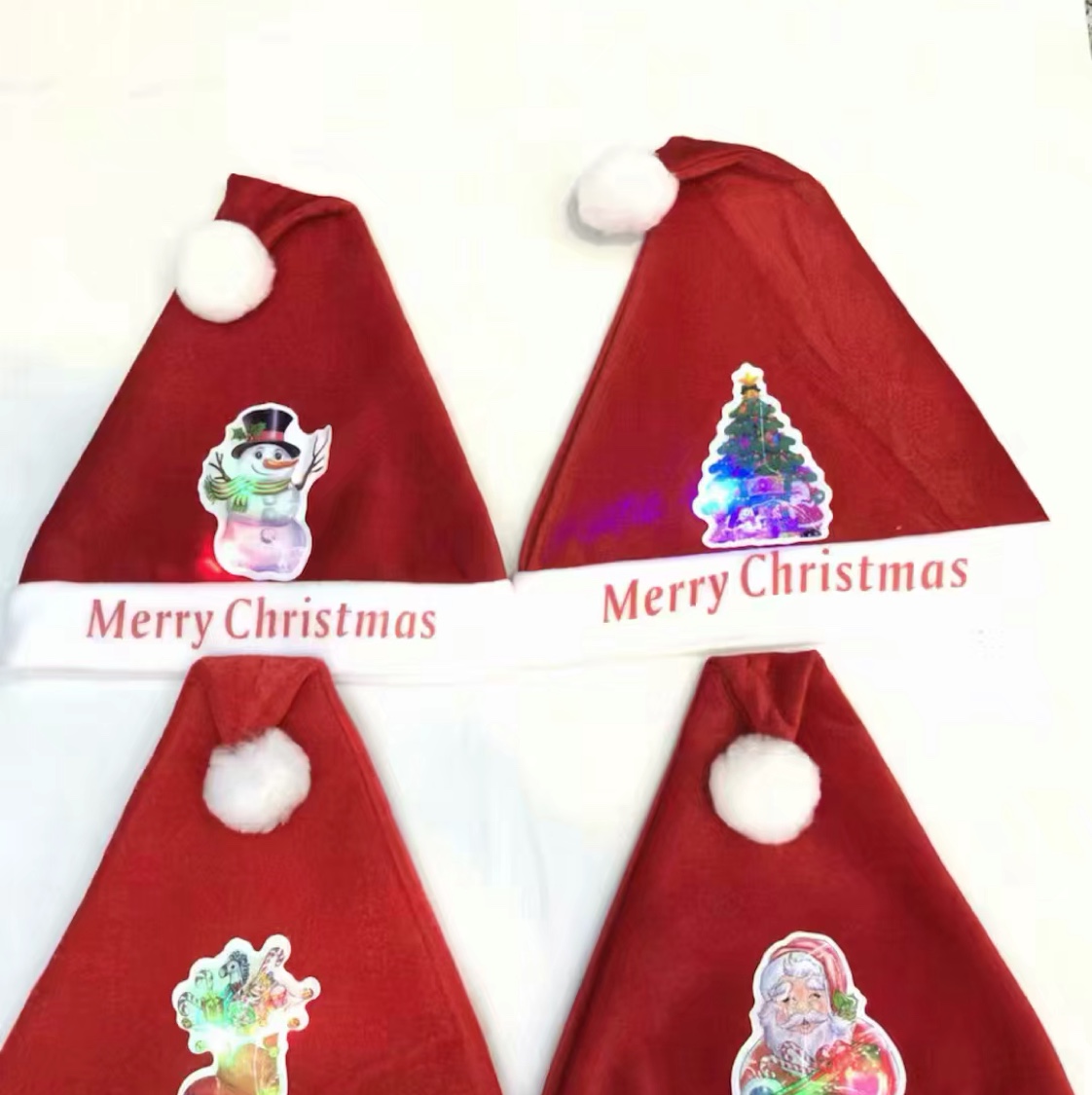 Santa Claus flash light hat, Christmas light hat, flash light Christmas hat details Picture