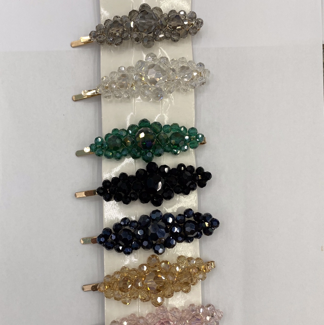 Colorful crystal big three flower hairpin