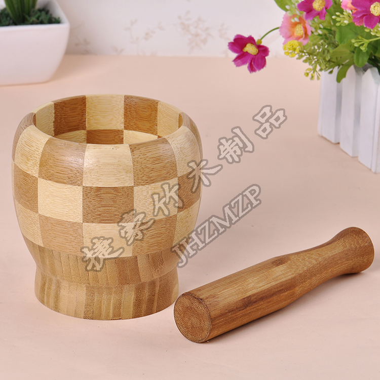 Yiwu Haohuo Jiehao medium-sized bamboo square garlic Bowl, handcrafted bamboo panel garlic bowl, garlic jar, Garlic puree ware detail image 1