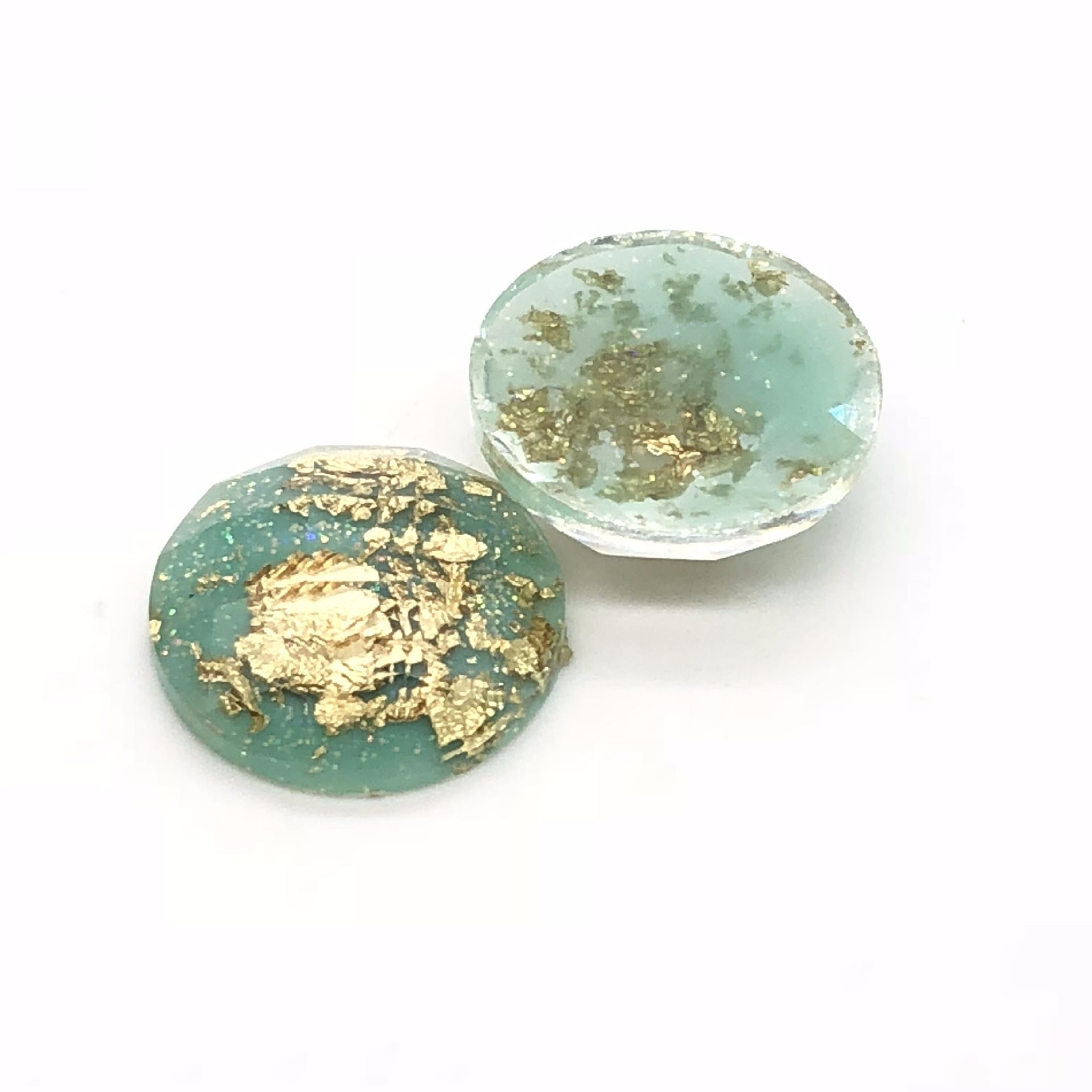 Factory direct sales of resin patch round 12mm amber gold foil ring face handmade material diy earrings and clothing accessories details Picture