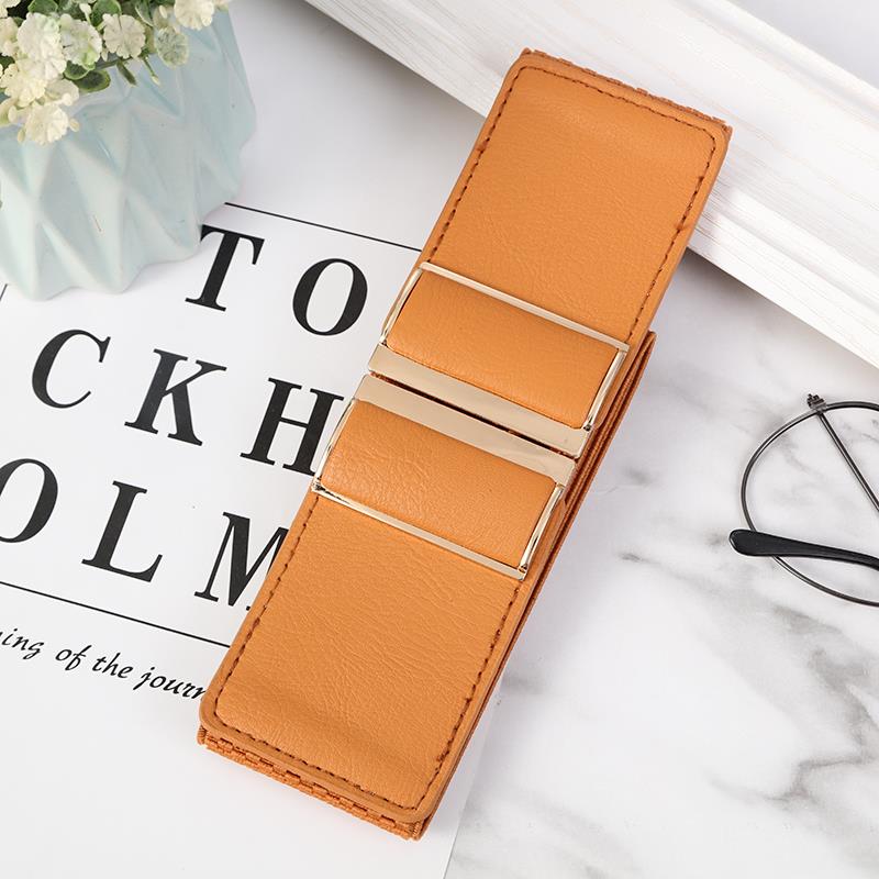 Ladies' decorative wide waistband, versatile and fashionable Korean style button-down elastic elastic belt with down jacket dress belt, youth dance waistband, Korean style elastic elastic skirt belt wholesale 633 item number, 6 cm wide undefined