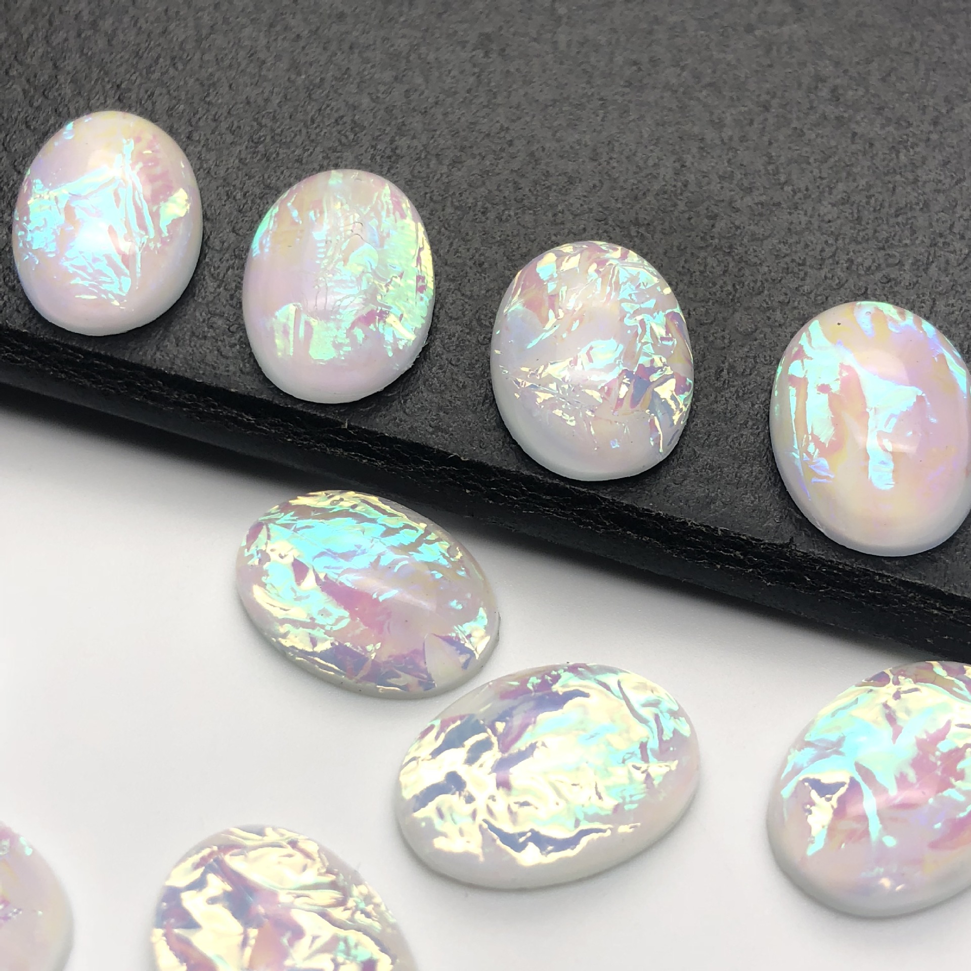Factory direct sales of flat-bottomed resin ring face, diy material, oval 13*18, dreamy color-changing multi-color luggage accessories detail image 2