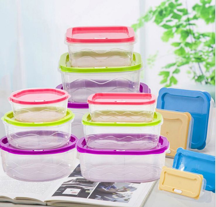 Tupperware set plastic box refrigerator food box airtight box freezer box rainbow tupperware