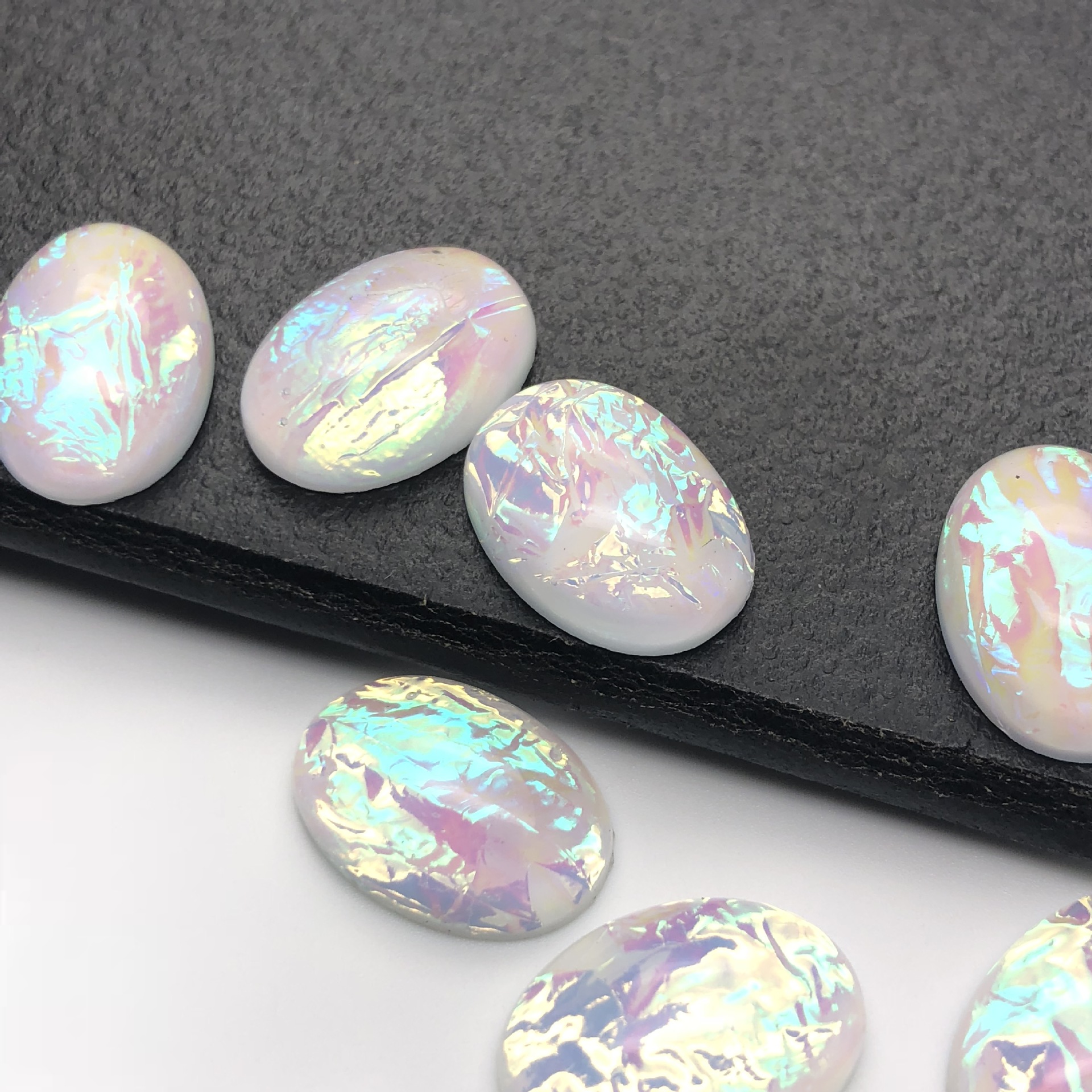 Factory direct sales of flat-bottomed resin ring face, diy material, oval 13*18, dreamy color-changing multi-color luggage accessories detail image 1