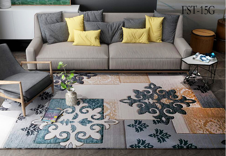 Modern and simple living room sofa, coffee table and carpet, Nordic light luxury bedroom bed with thick home carpet pic 3