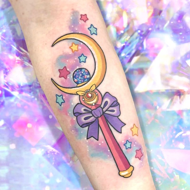 卡通美少女战士防水纹身贴  尺寸：16*11.5cm  图案可定制