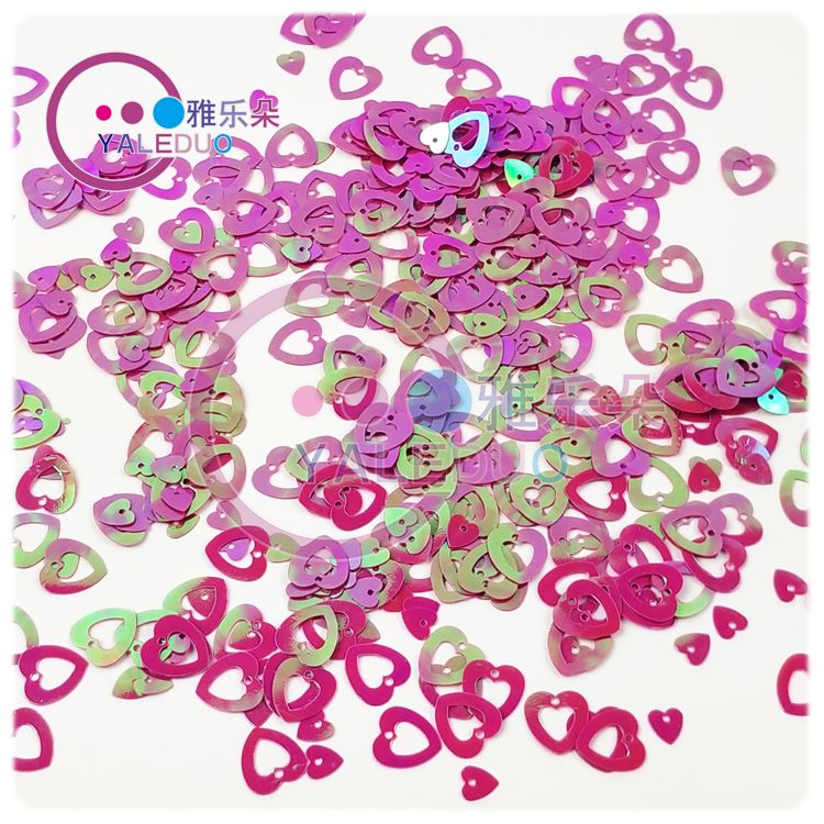 7x12mm double heart cream sequins diy jewelry materials single-hole heart earrings Clothing sewing techniques Sequins Application Scenario