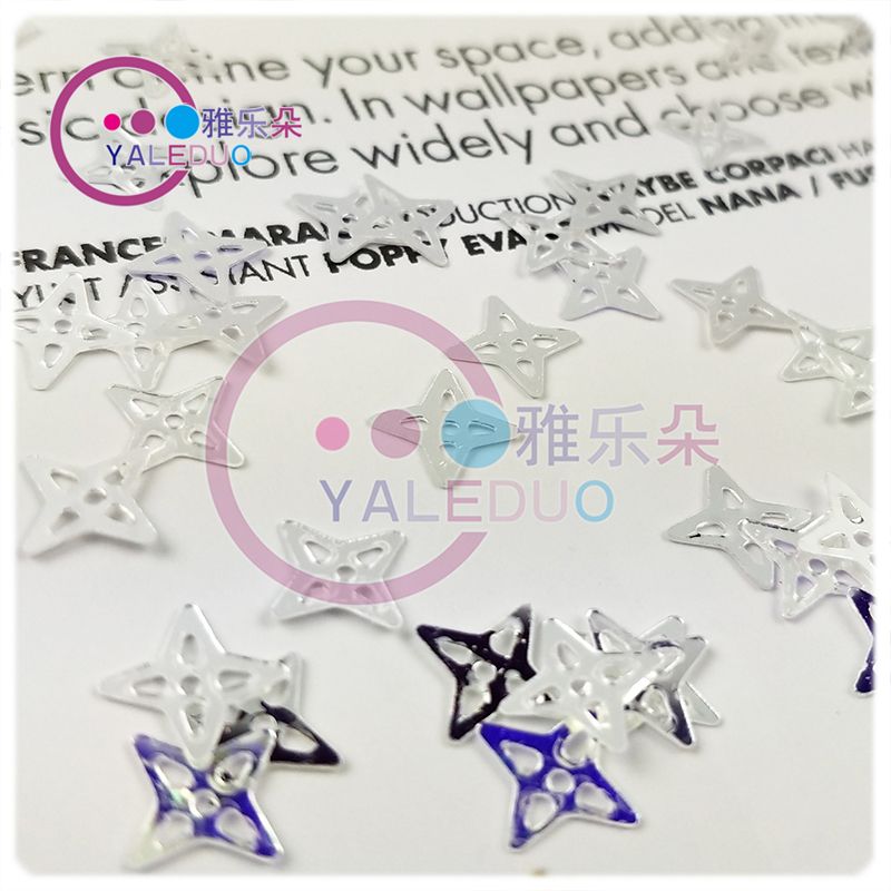 diy nail art accessories with hollowed-out four-cornered star gold glitter, eye decoration, Christmas ball craft accessories details Picture
