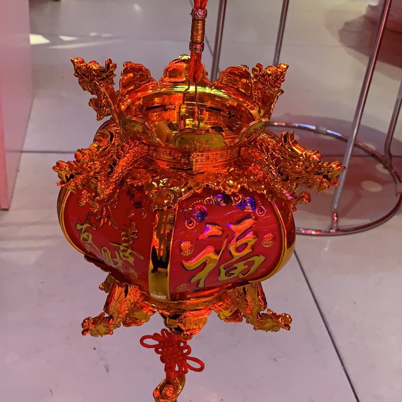 915 Dragon and Phoenix Colorful Hand-held Lantern