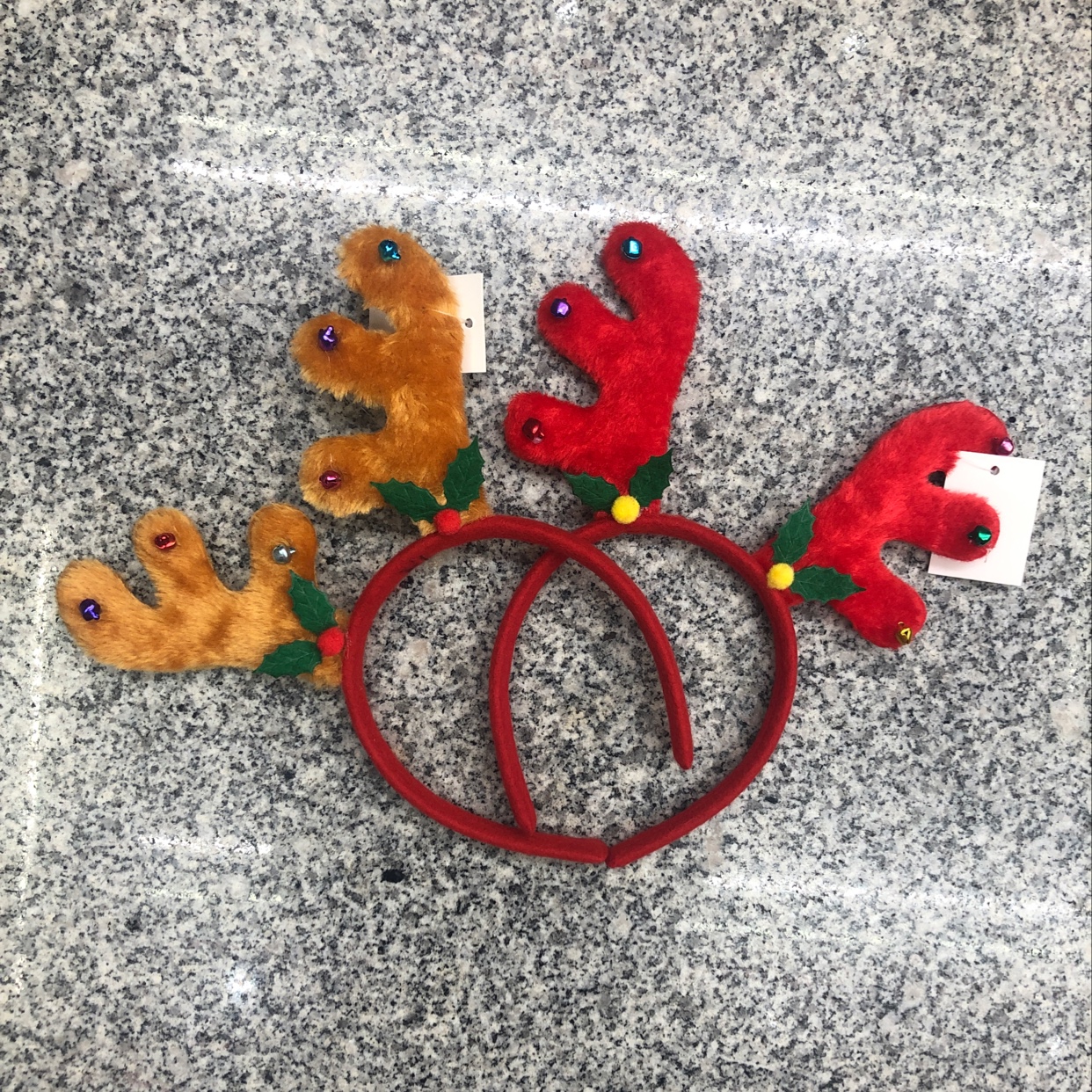 Christmas antler headband with bell full figure