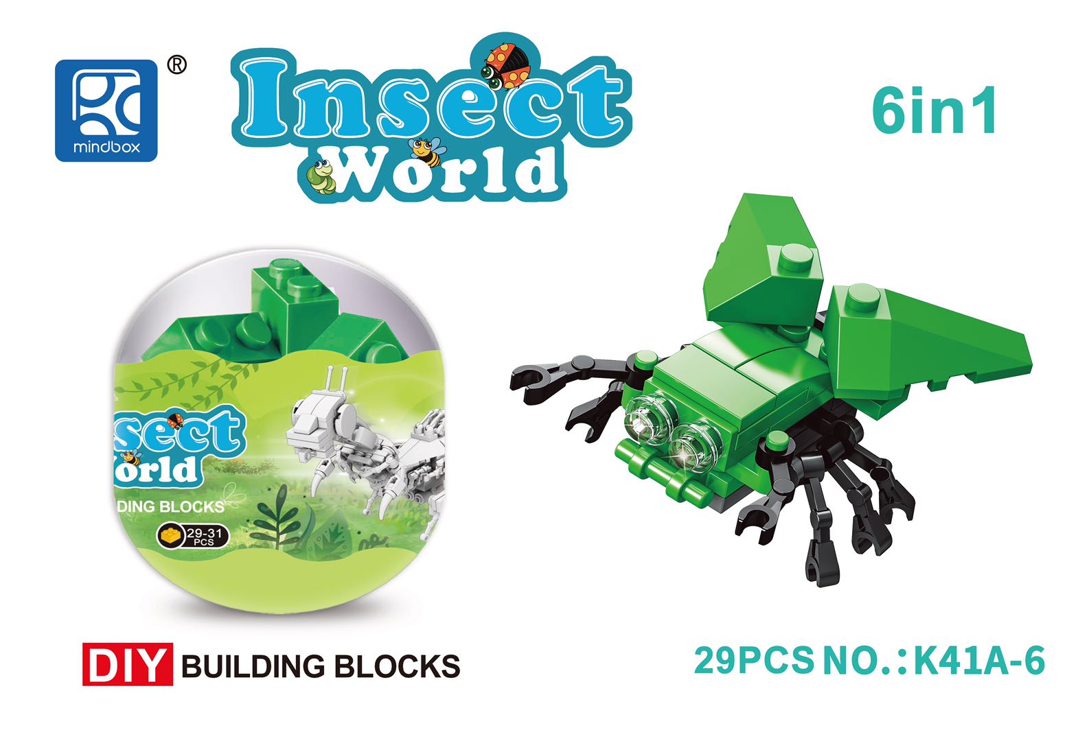 Insect series building blocks, 6 mixed combinations Application Scenario
