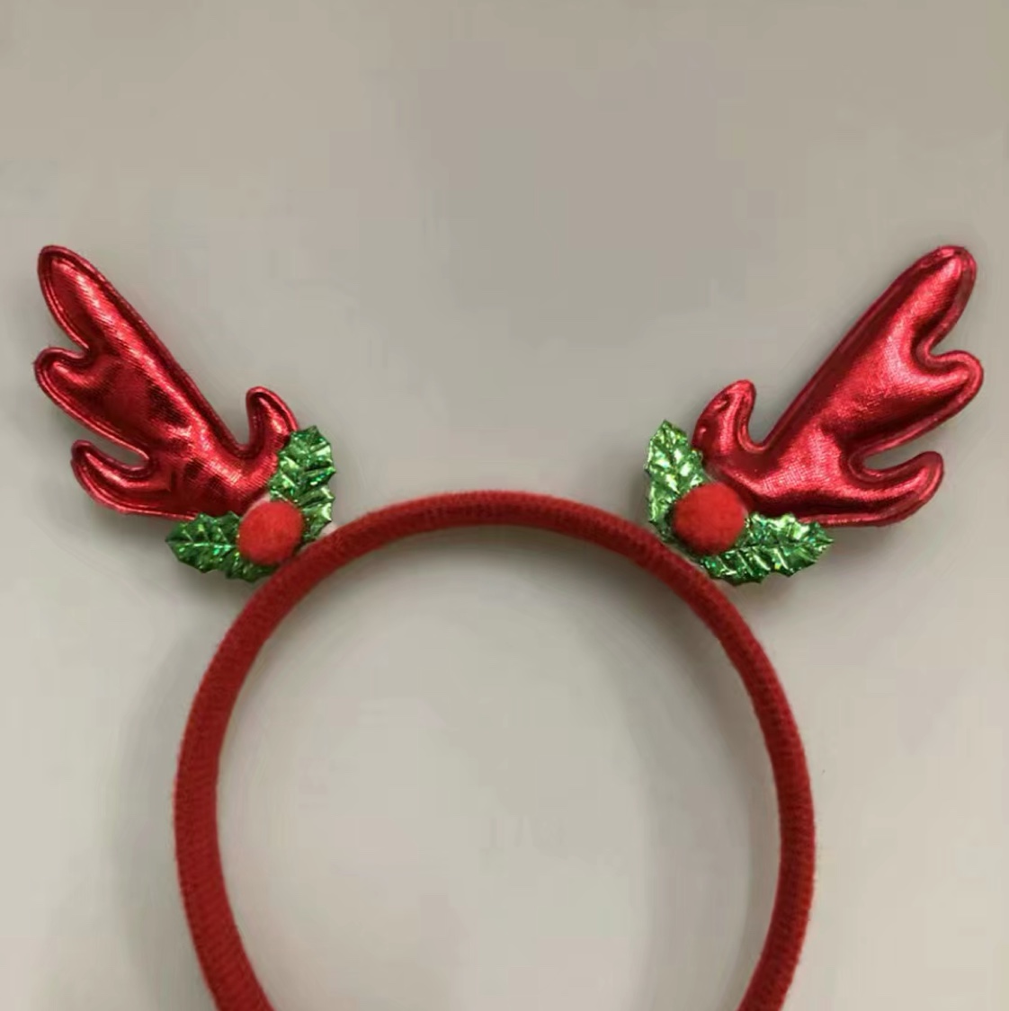 Christmas antler headband, Christmas leaf antler Christmas hair band Headband, Christmas hair accessory Specification image