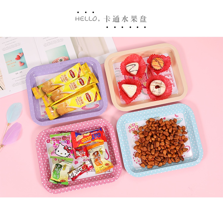 Horse mouth iron mixed color mini oblong plate melon seed dessert plate afternoon tea plate thumbnail