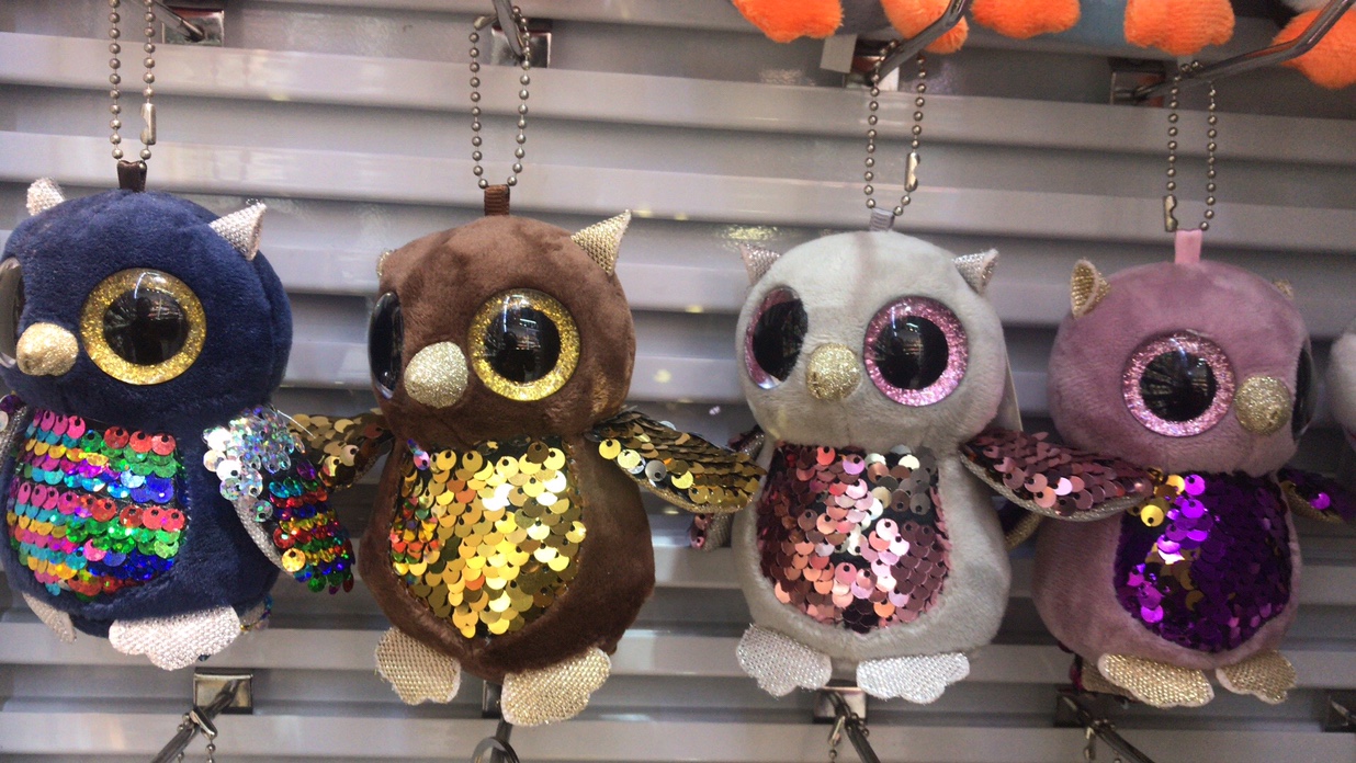 Sequined Owl plush toy, Owl pendant, Vision Toys 01