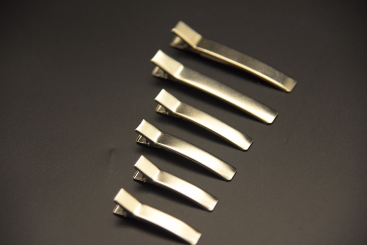 Factory direct sales of hair clips, spring clips, steel clips, 6 cm arched double fork clips, diy by hand, can be wrapped with fabric, square clips, square clips, large double fork flat arched headwear accessories Item Picture