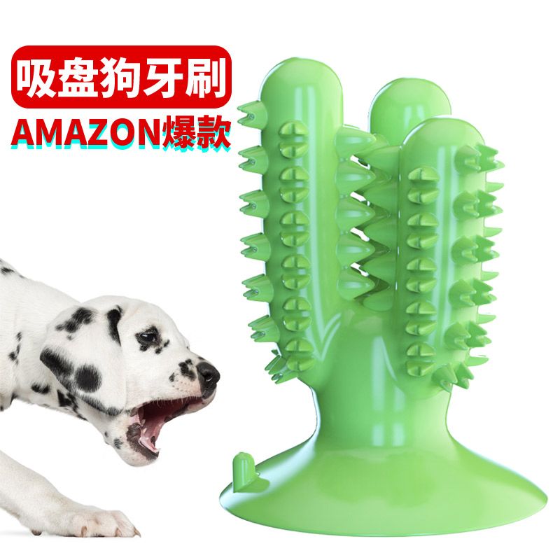 Pet products new Amazon dog toothbrush cactus dog grinding stick leaky food bite resistant Specification drawing