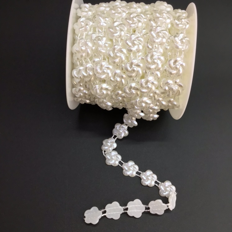 Wholesale of 15mmABS color-striped bead handcrafted DIY headwear, wedding dress, skirt and garment accessories, handicrafts and accessories Specification image