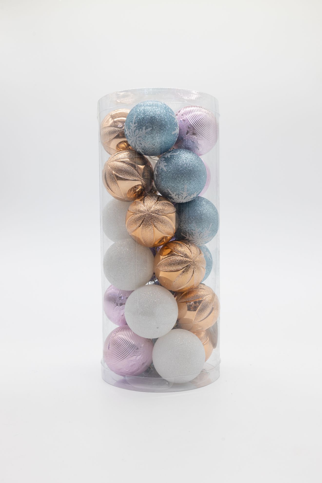 圣诞节装饰品圣诞球彩球新品厂家直销电镀光球哑光球粉球套装礼盒