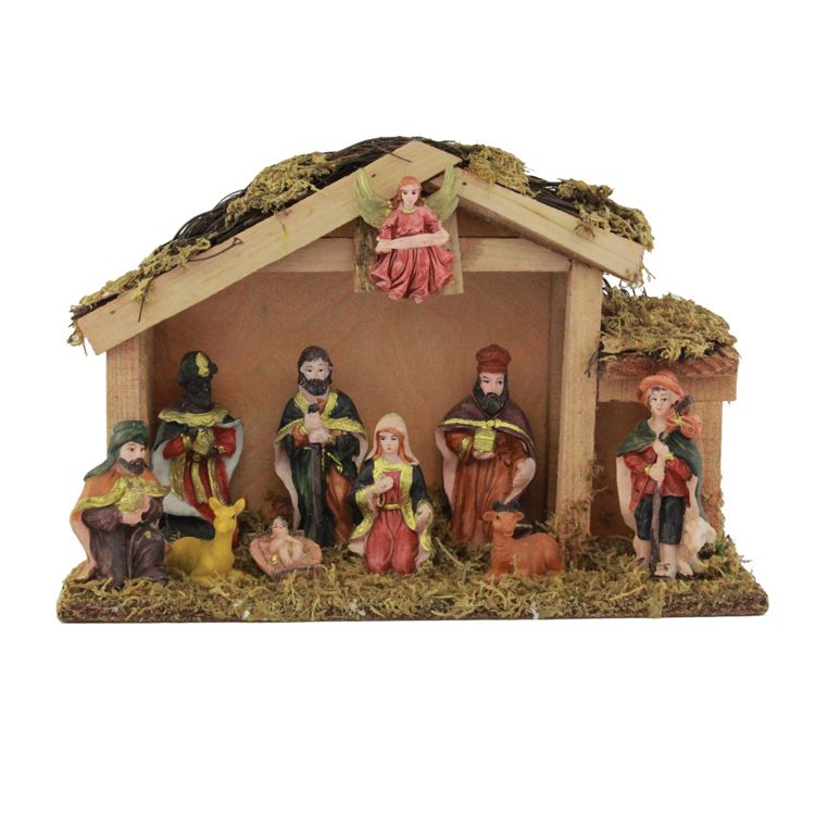 Christmas decorations gift hut barn and manger set thumbnail