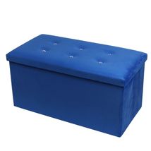绒布收纳凳玩具整理箱多功能储物凳可折叠换鞋凳家用置物凳76