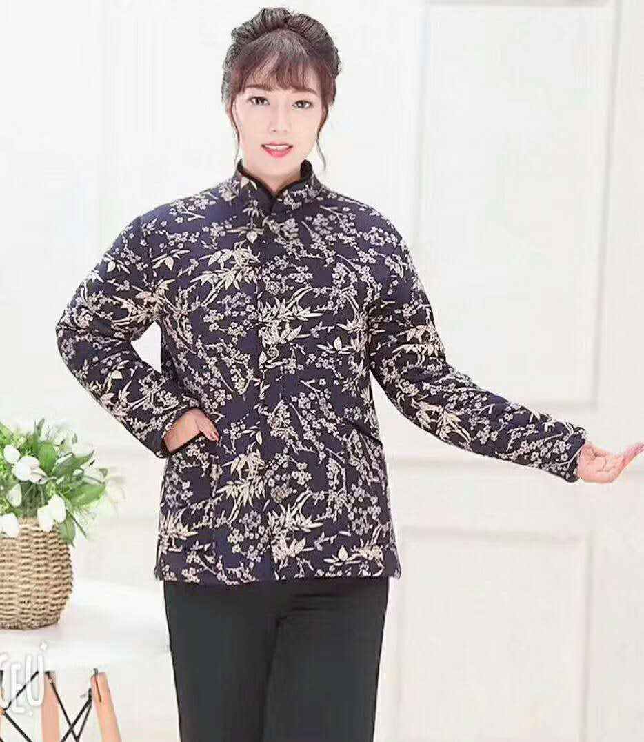 中老年人冬装女妈妈羽绒棉衣外套奶奶加厚保暖老人衣服老太太棉袄