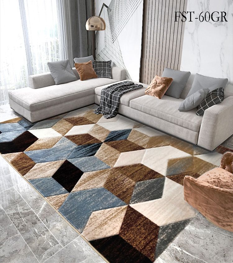 Modern and simple living room sofa, coffee table and carpet, Nordic light luxury bedroom bed with thick home carpet