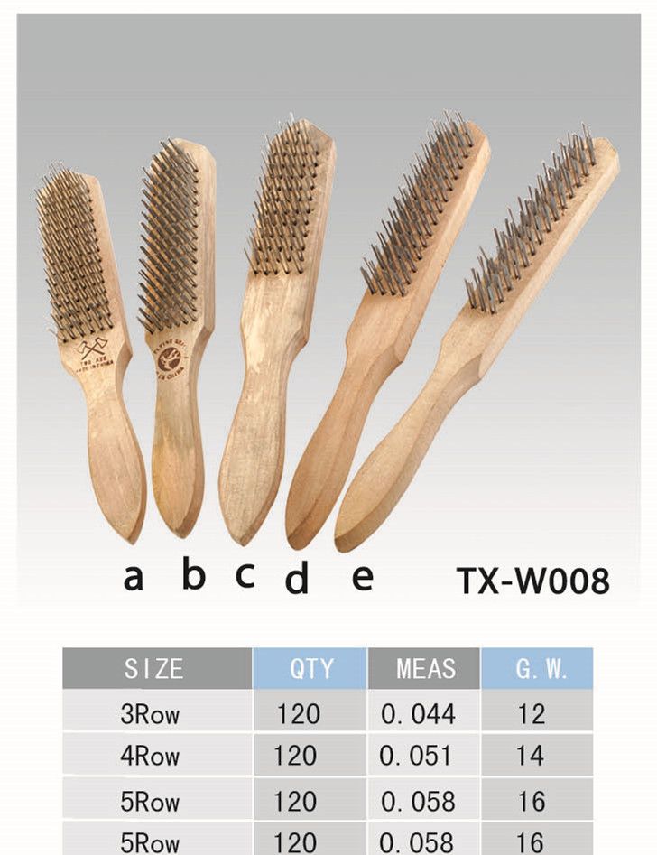 Wire brush 3, 4, 5row wire brush wood handle wire brush 5 styles popular hardware tools wire brush