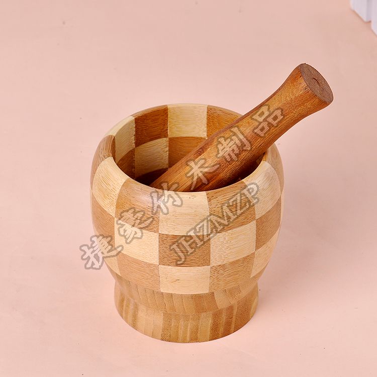 Yiwu Haohuo Jiehao medium-sized bamboo square garlic Bowl, handcrafted bamboo panel garlic bowl, garlic jar, Garlic puree ware Specification image